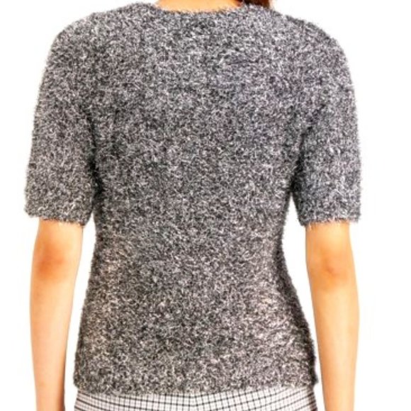 NWT INC International Silver Sparkle Knit Sweater L - Picture 2 of 5